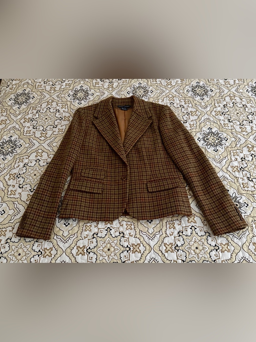 Ralph Lauren Blazer Vintage Wool Women’s 8/10 Classic EUC Lined Pockets Tweed